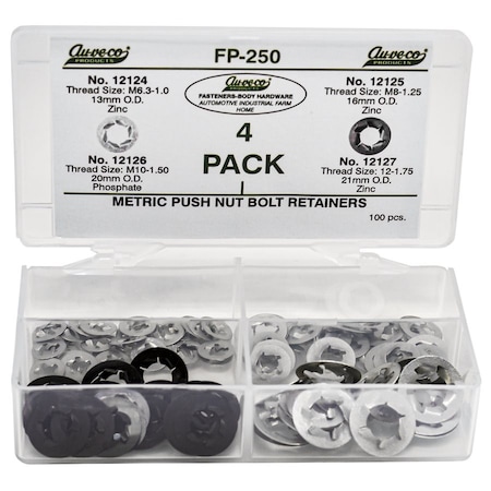 W & E Sales Co MET PSH NUT BLT RETNR ASST*AVFP-250 WEMET-502